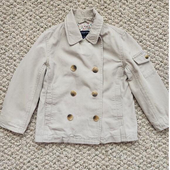 Lands' End Other - Lands' End Girl's Medium Khaki Lined Jacket Size M 5-6 100% Cotton